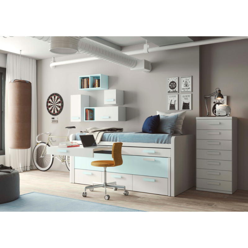 Fabricantes Muebles Juveniles - J.Gorbe - Dormitorio Bicama Composición 9