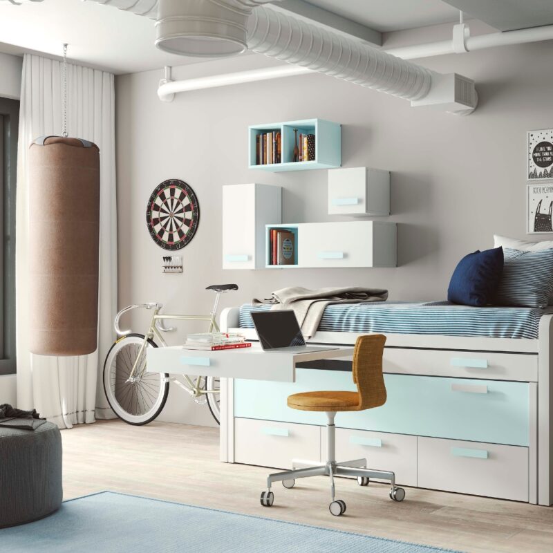Fabricantes Muebles Juveniles - J.Gorbe - Dormitorio Bicama Composición 9
