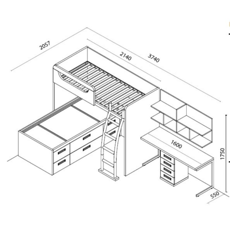 Fabricantes Muebles Juveniles - J.Gorbe - Dormitorio Litera Composición 24